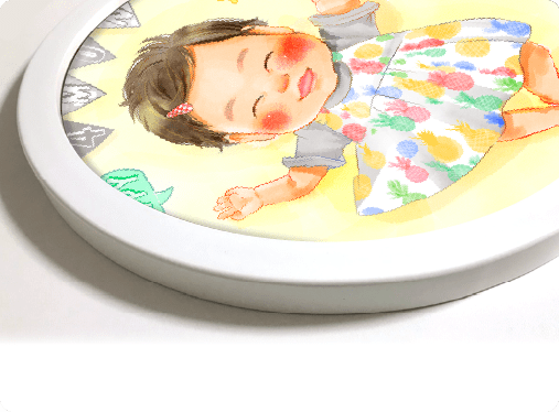 木製円形額ホワイト