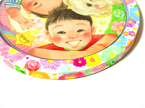 木製円形額装飾