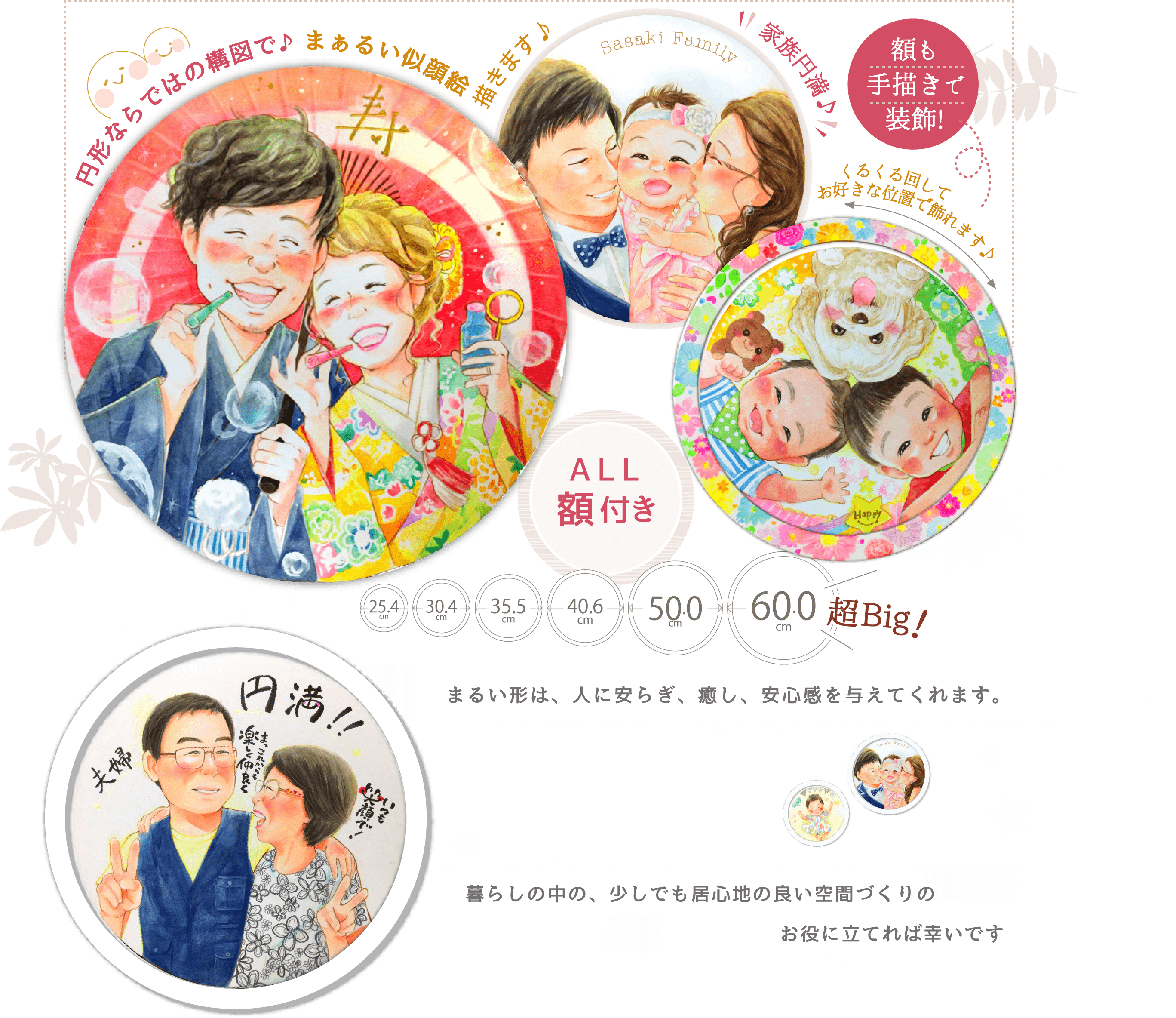 円形似顔絵 まるの絵 原田ゆうか